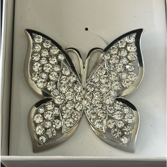 Jaclyn Smith Butterfly Brooch Rhinestones New in Box - Picture 2 of 4